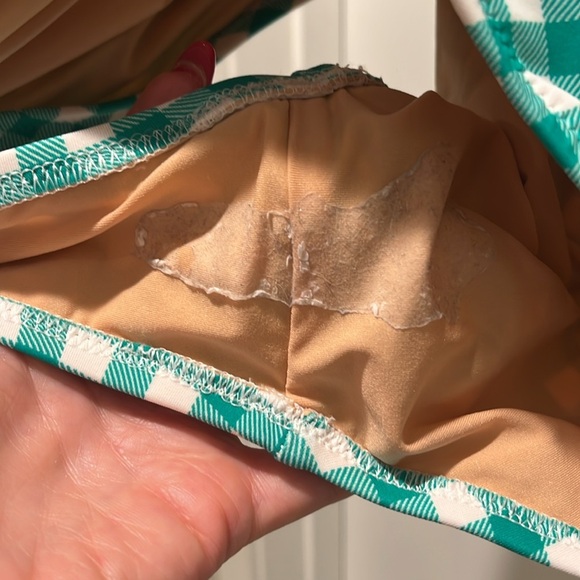 NWOT J. Crew Ruched Gingham One-Piece green blue - Picture 6 of 8